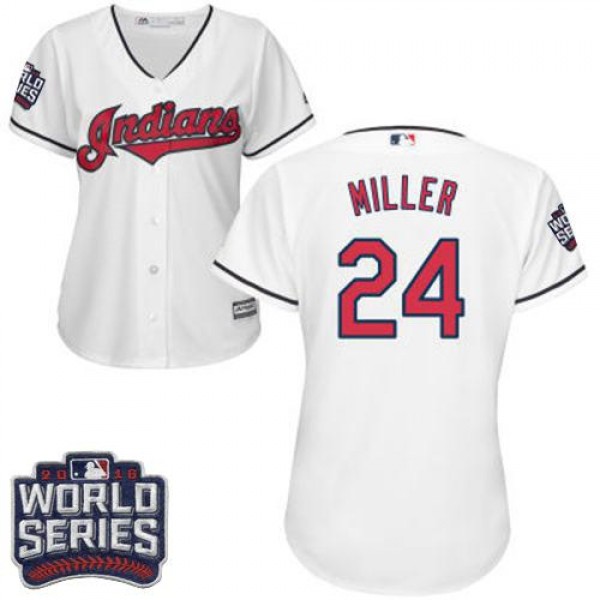 Cleveland Guardians #24 Andrew Miller White 2016 W...