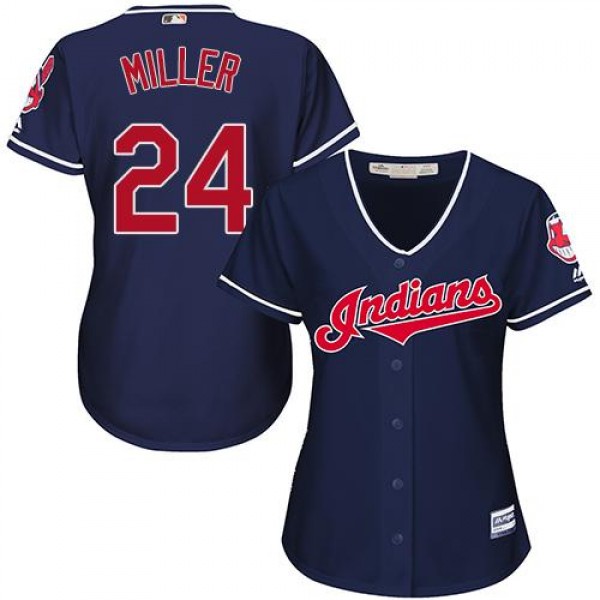 Cleveland Guardians #24 Andrew Miller Navy Blue Wo...