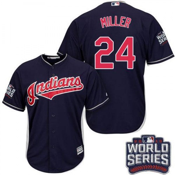 Cleveland Guardians #24 Andrew Miller Navy Blue Al...