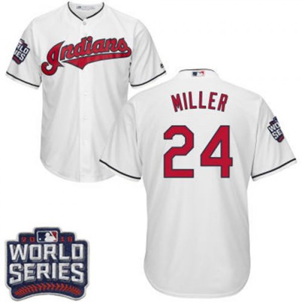Cleveland Guardians #24 Andrew Miller White Home 2...