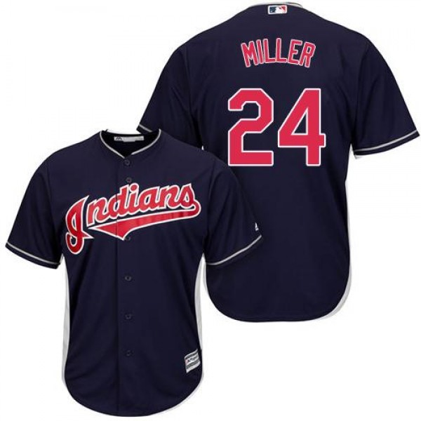 Cleveland Guardians #24 Andrew Miller Navy Blue Al...