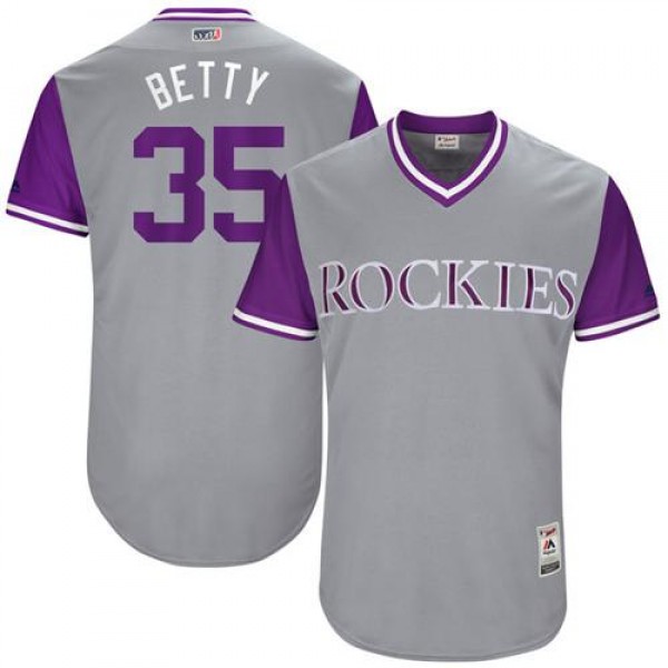 Colorado Rockies #35 Chad Bettis Gray "Betty&...