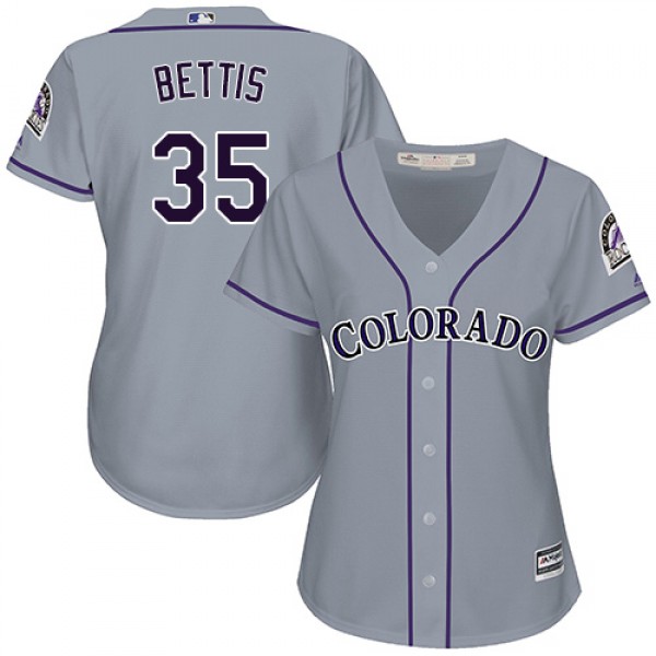 Colorado Rockies #35 Chad Bettis Grey Road Women&#...
