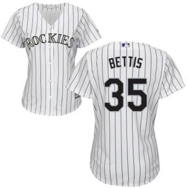 Colorado Rockies #35 Chad Bettis White Strip Home ...
