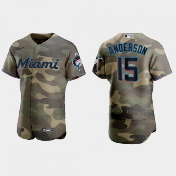 Miami Miami Marlins #15 Brian Anderson Men's ...