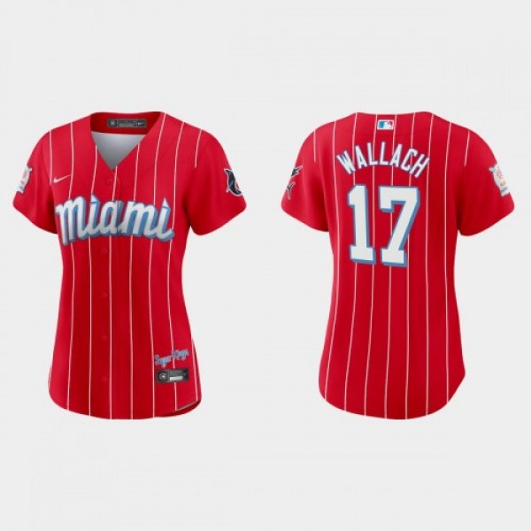Miami Miami Marlins #17 Chad Wallach Women's ...
