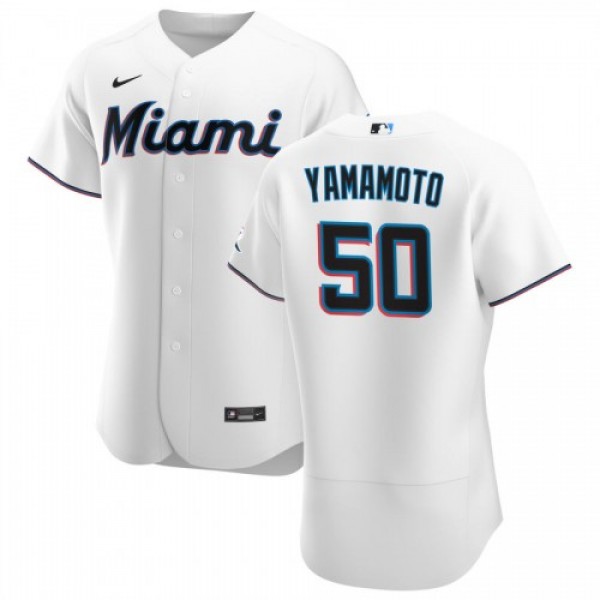Miami Miami Marlins #50 Jordan Yamamoto Men's...