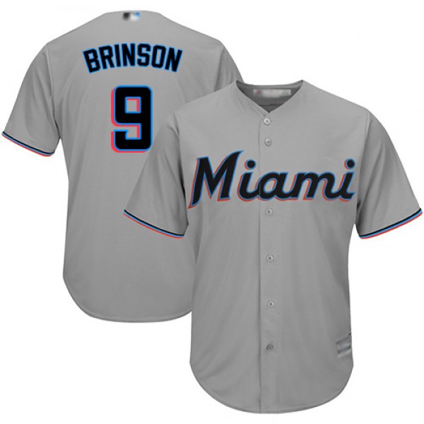 Miami Marlins #9 Lewis Brinson Grey Cool Base Stit...