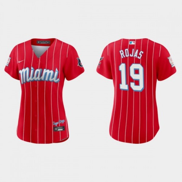 Miami Miami Marlins #19 Miguel Rojas Women's ...