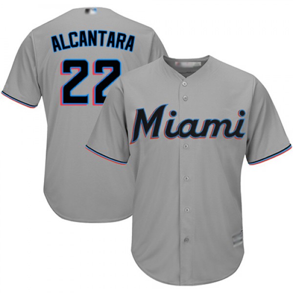 Miami Marlins #22 Sandy Alcantara Grey Cool Base S...