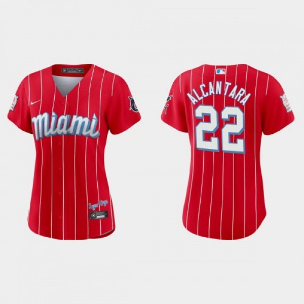 Miami Miami Marlins #22 Sandy Alcantara Women'...