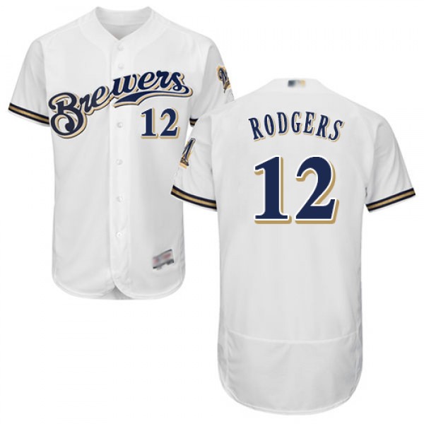 Milwaukee Brewers #12 Aaron Rodgers White Flexbase...
