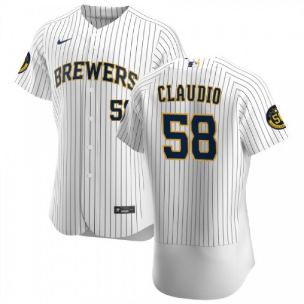 Milwaukee Milwaukee Brewers #58 Alex Claudio Men&#...