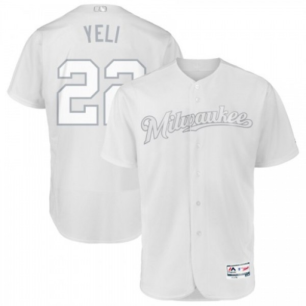 Milwaukee Milwaukee Brewers #22 Christian Yelich Y...