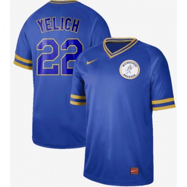 Nike Milwaukee Brewers #22 Christian Yelich Royal ...