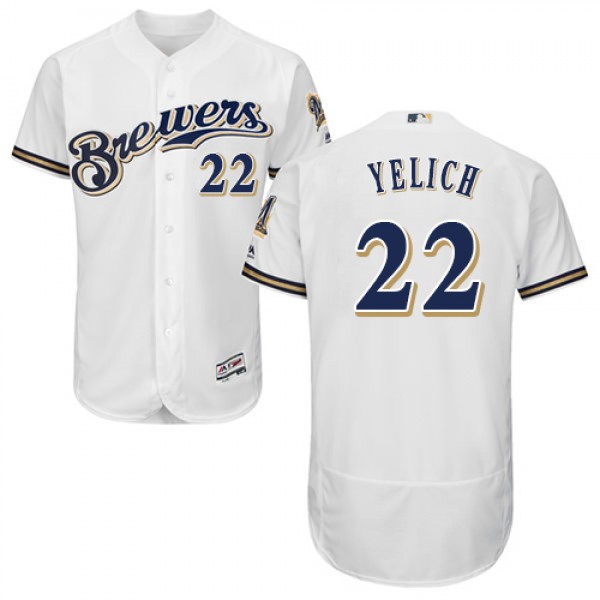 Milwaukee Brewers #22 Christian Yelich White Flexb...