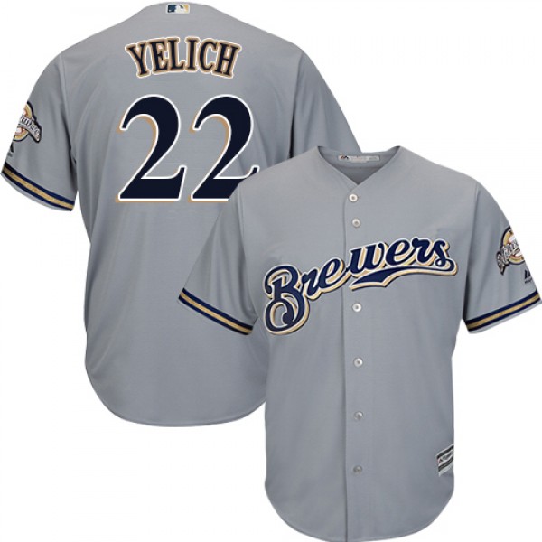 Milwaukee Brewers #22 Christian Yelich Grey Cool B...