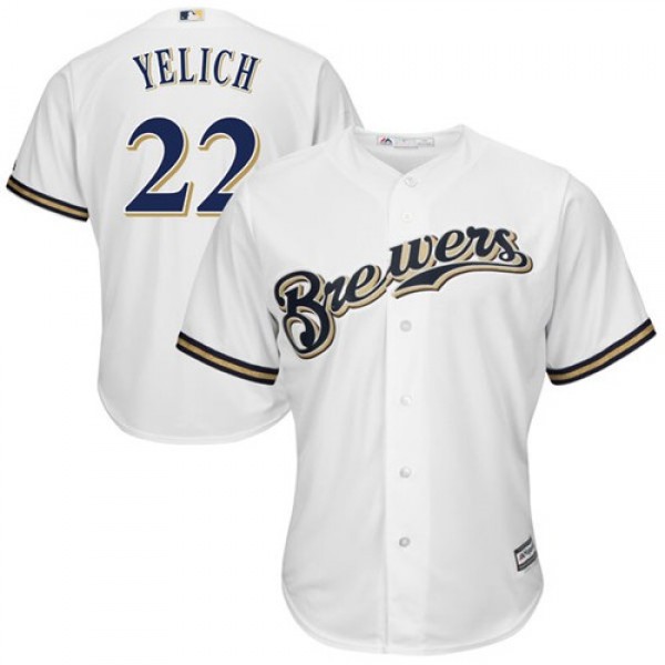 Milwaukee Brewers #22 Christian Yelich White Cool ...