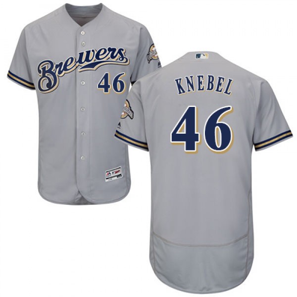 Milwaukee Brewers #46 Corey Knebel Grey Flexbase A...