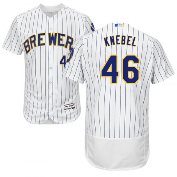 Milwaukee Brewers #46 Corey Knebel White Strip Fle...