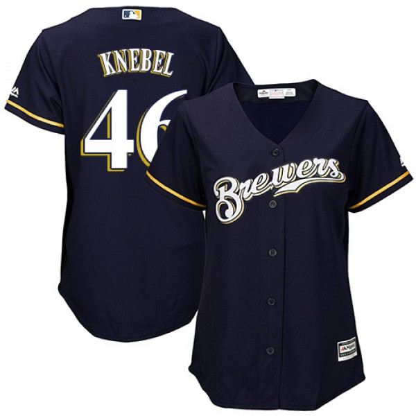 Milwaukee Brewers #46 Corey Knebel Navy Blue Alter...