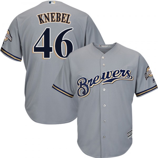 Milwaukee Brewers #46 Corey Knebel Grey Cool Base ...