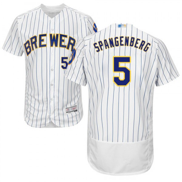Milwaukee Brewers #5 Cory Spangenberg White Strip ...
