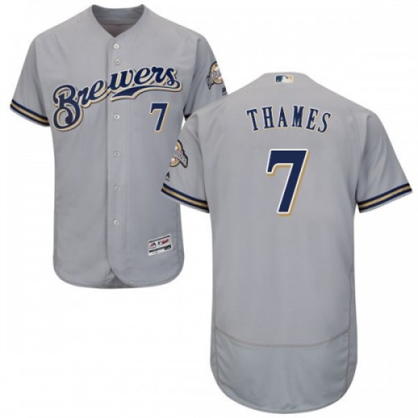 Milwaukee Brewers #7 Eric Thames Grey Flexbase Aut...