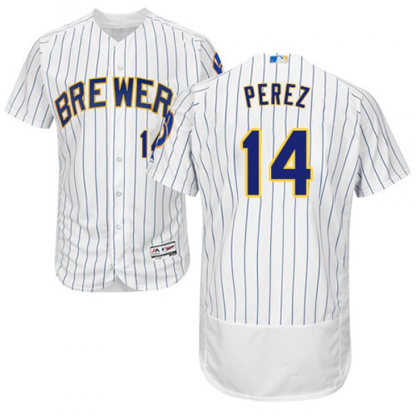 Milwaukee Brewers #14 Hernan Perez White Strip Fle...