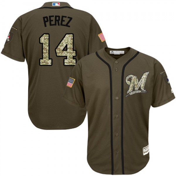 Milwaukee Brewers #14 Hernan Perez Green Salute to...