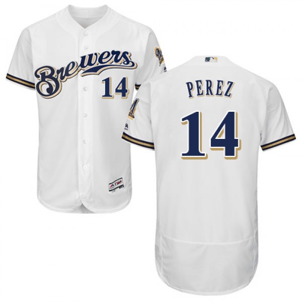 Milwaukee Brewers #14 Hernan Perez White Flexbase ...