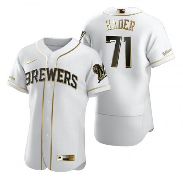 Milwaukee Milwaukee Brewers #71 Josh Hader White N...