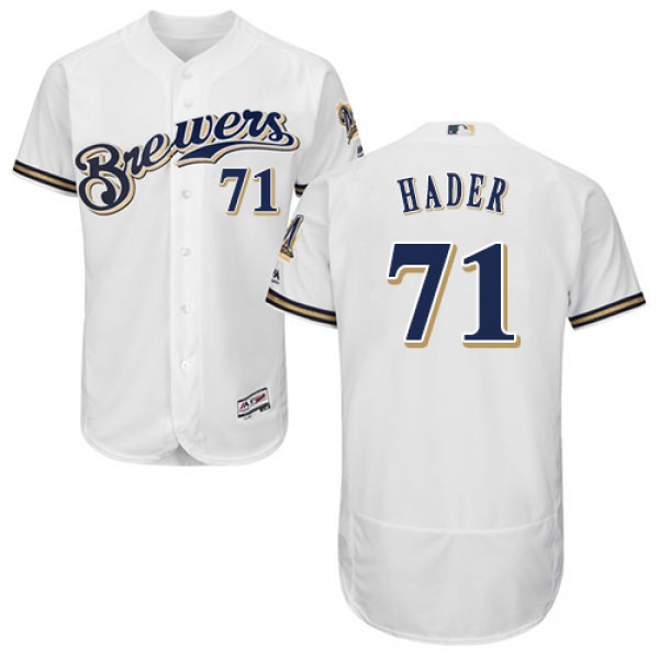 Milwaukee Brewers #71 Josh Hader White Flexbase Au...