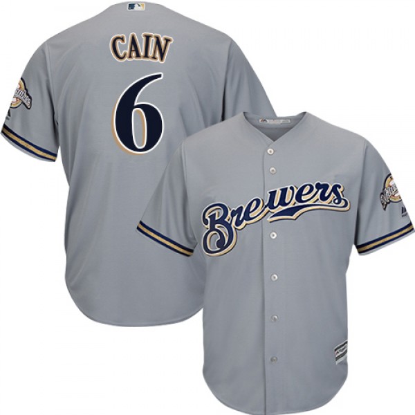 Milwaukee Brewers #6 Lorenzo Cain Grey New Cool Ba...