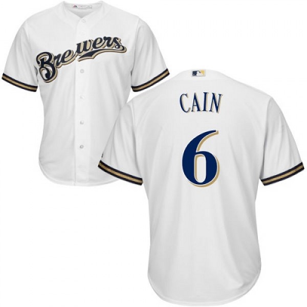 Milwaukee Brewers #6 Lorenzo Cain White New Cool B...