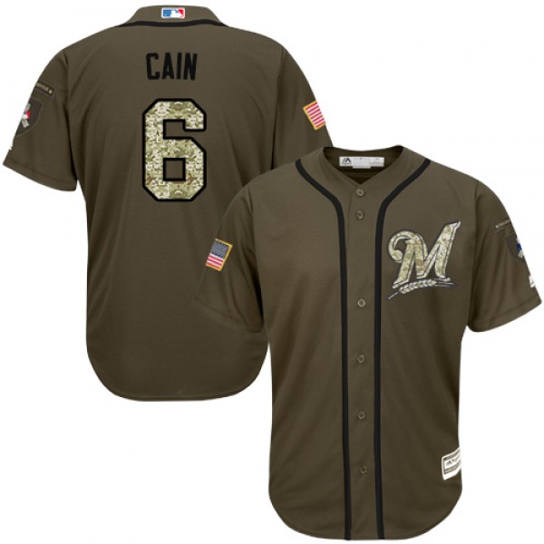 Milwaukee Brewers #6 Lorenzo Cain Green Salute to ...