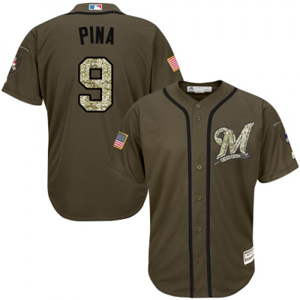 Milwaukee Brewers #9 Manny Pina Green Salute to Se...