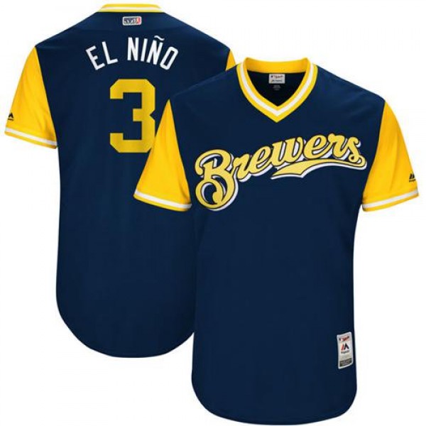 Milwaukee Brewers #3 Orlando Arcia Navy "El N...
