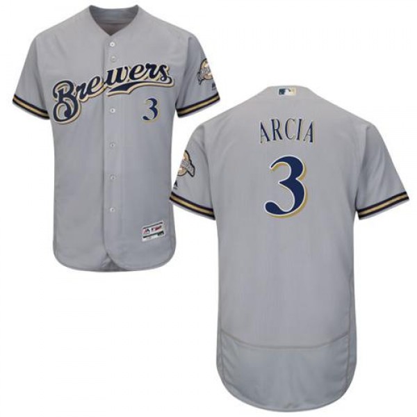 Milwaukee Brewers #3 Orlando Arcia Grey Flexbase A...