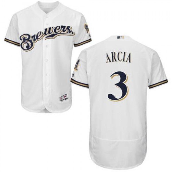 Milwaukee Brewers #3 Orlando Arcia White Flexbase ...