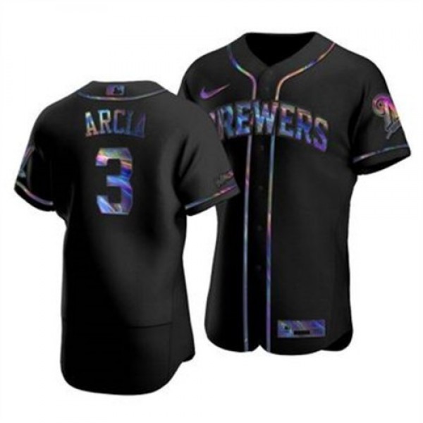 Milwaukee Milwaukee Brewers #3 Orlando Arcia Men&#...