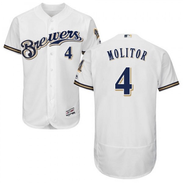 Milwaukee Brewers #4 Paul Molitor White Flexbase A...