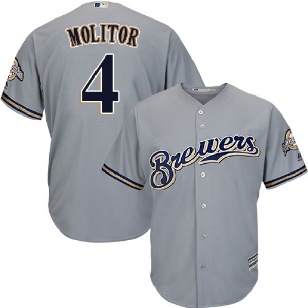 Milwaukee Brewers #4 Paul Molitor Grey Cool Base S...