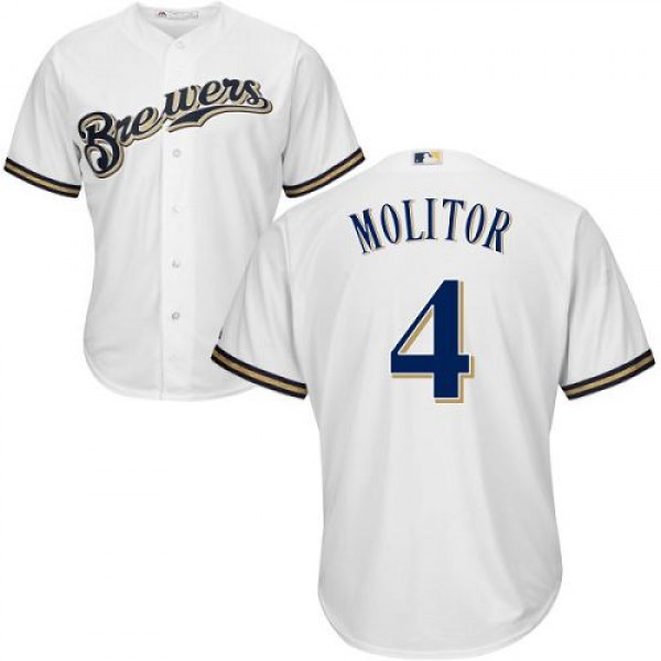 Milwaukee Brewers #4 Paul Molitor White Cool Base ...
