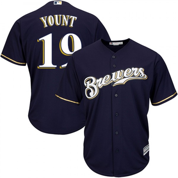 Milwaukee Brewers #19 Robin Yount Navy blue Cool B...