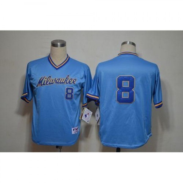Milwaukee Brewers #8 Ryan Braun Blue 1982 Turn Bac...