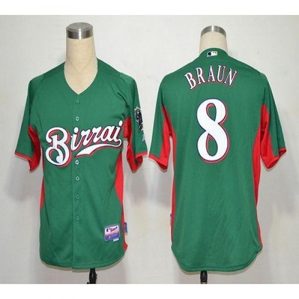 Milwaukee Brewers #8 Ryan Braun Green Birrai Cool ...