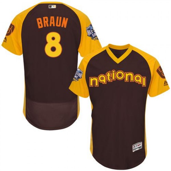 Milwaukee Brewers #8 Ryan Braun Brown Flexbase Aut...
