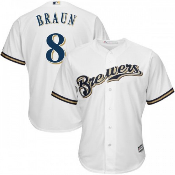 Milwaukee Brewers #8 Ryan Braun White Cool Base St...