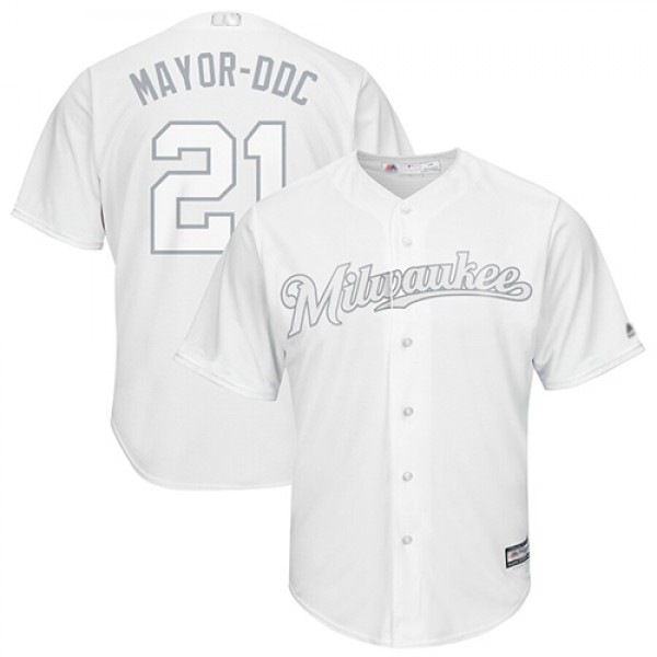 Milwaukee Brewers #21 Travis Shaw White "Mayo...